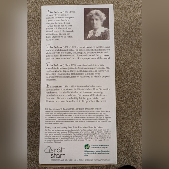 Rätt Start The Sun Egg Children's Tableware Set, Utensils, & Book (Elsie Beskow) - Picture 2 of 9